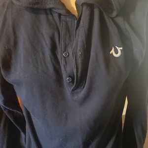 Mens True Religion 2 button hoodie size small